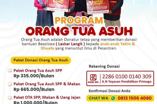 Pimpinan Primago ajak Donatur dan Muhsinin menjadi Orang tua Asuh bagi Yatim Piatu dan Dhuafa di Pesantren
