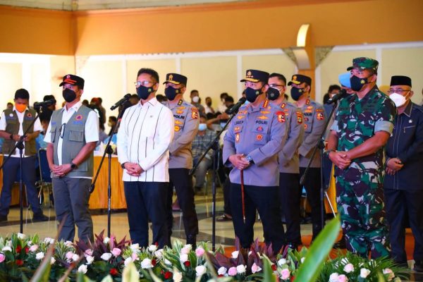 Kemenkes beserta Kapolri, Kepala BNPB dan Kasum TNI Tinjau Akselerasi percepatan Vaksinasi Serentak Se-Indonesia