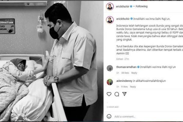 Duka Erick Thohir Atas Meninggalnya Dorce Gamalama