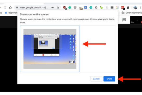 bagi Layar atau Share Screen di Google Meet