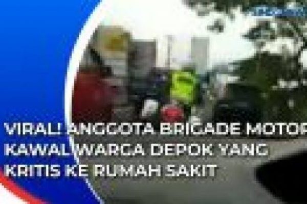 Viral! Polisi Di Depok Kawal Orang Sakit Dan Kritis
