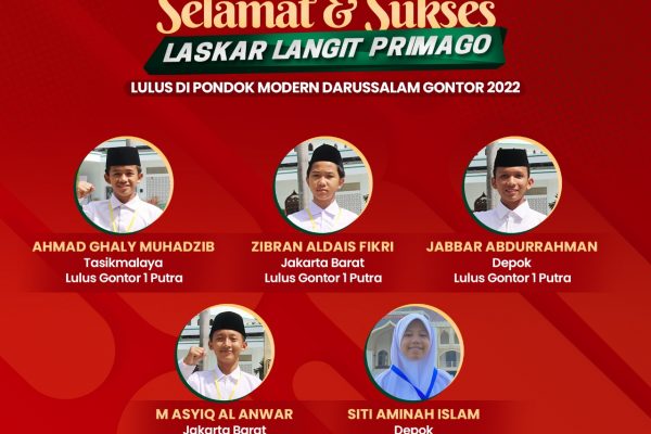 5 Laskar Langit Primago Sukses Lulus Ujian Masuk Gontor 2022