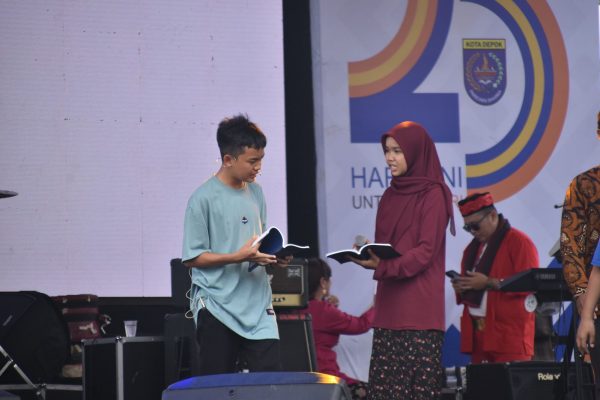 Peserta Didik PKBM Primago Tampil Teater Pada Acara HUT ke-25 Kota Depok 2024