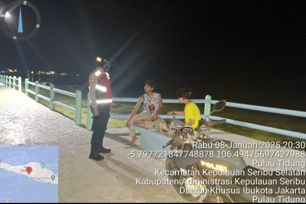 Patroli Malam Perintis Presisi di Pulau Tidung, Kapolsek Kepulauan Seribu Selatan Pastikan Keamanan Wisatawan