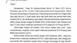 Aktivis Sebut, Surat Edaran Perekaman KTP-el Sekda Depok Cerminkan Krisis Tata Kelola Hukum dan Pelanggaran Hak Konstitusional