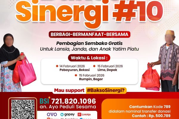 Sambut Datangnya Bulan Ramadhan 1447H, Gerakan Ayo Peduli Sesama Gelar Baksos Sinergi ke 10 2026 di 3 Titik Distribusi