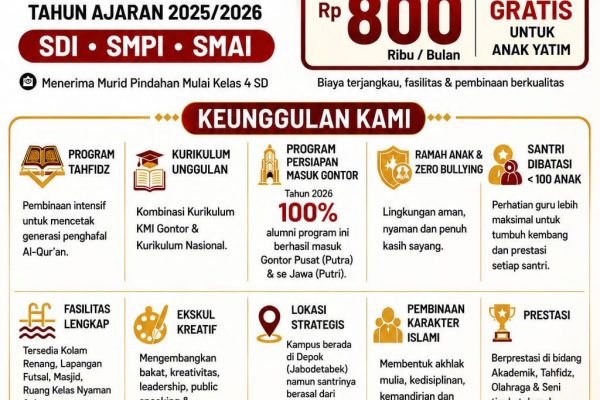 SPMB 2026–2027 RESMI DIBUKA! Pesantren Leadership Daarut Tarqiyah Primago (Akreditasi B)